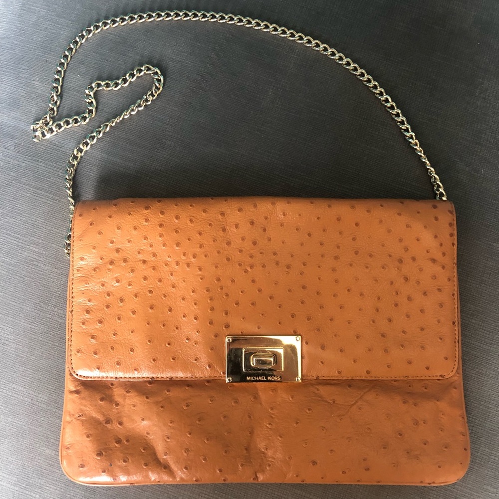 Michael Kors purse in camel and gold